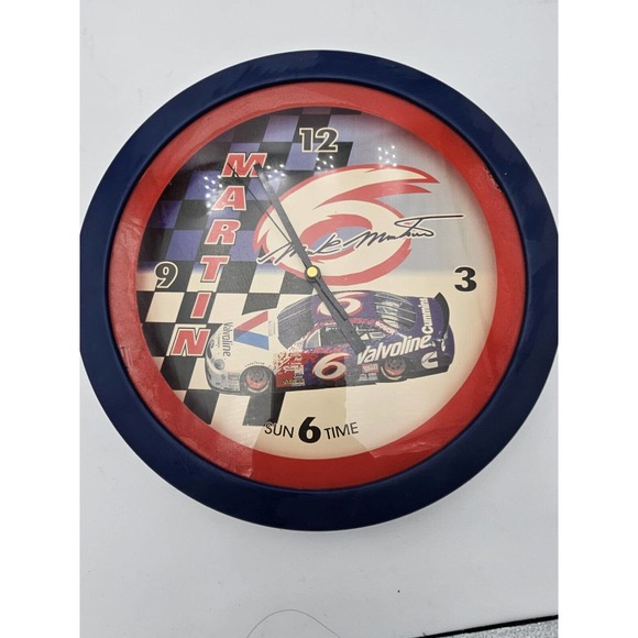 Vintage 90s Mark Martin NASCAR Sun Time Clock RARE #6 Valvoline Racing 90's READ - Picture 3 of 7